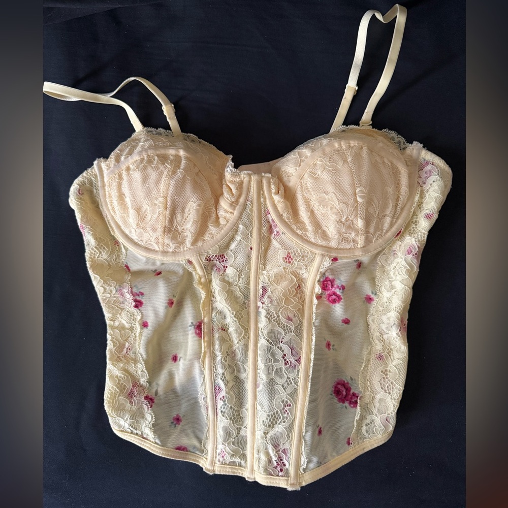 Garage Lace Bustier - Yellow and Pink